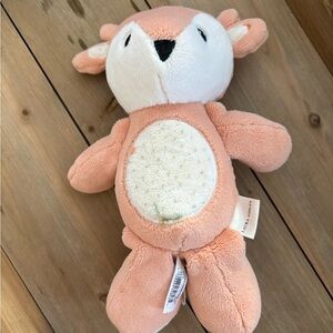 Laura Ashley Plush Deer Toy Peach and White Cozy Baby Stuffy